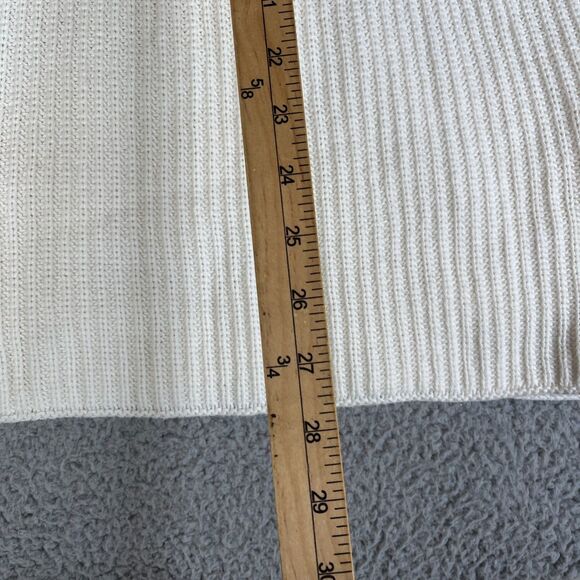 Soft Surroundings Sweater Women Medium Cream Ribbed Chunky Snap Long Sleeve - Picture 11 of 11